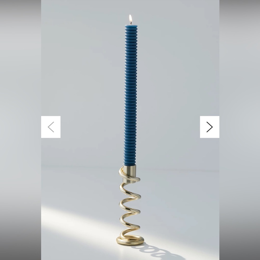NWT Brass Spiral Taper Candle Holder